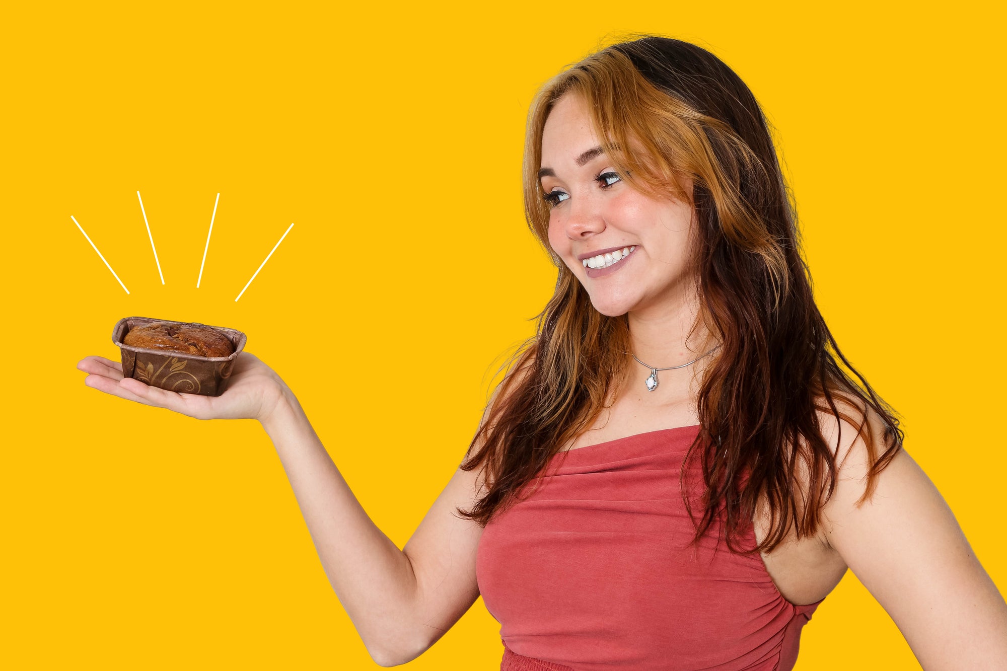 Lady holding a banana bread